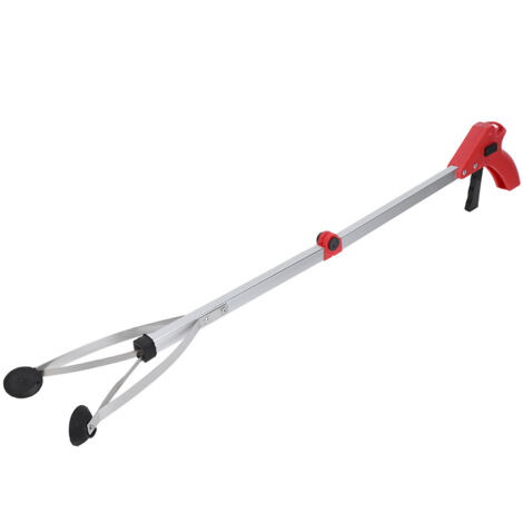 Pince à déchets pliable pour ramasser feuilles et déchets de jardin (Manche rouge) (1/5)