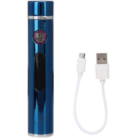 Mini Allumeur LED USB Rechargeable sans Flamme avec Affichage de Puissance Bleu Glace (1/5)