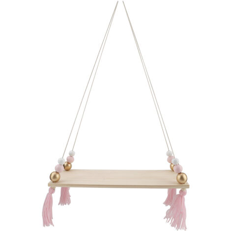Étagère Murale Ronde Perles Décorative DIY Rangement Rose Doré (1/5)