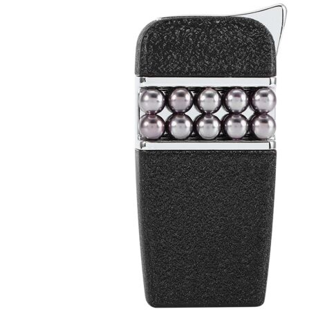 Briquet à gaz butane avec design perle élégant et jet puissant (Noir) (1/5)