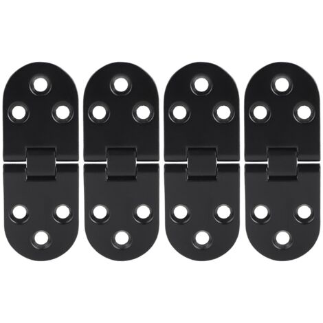 4 Pièces Charnière à Battant Noir Alliage Zinc pour Meuble de Cuisine Accessoire Quincaillerie (1/5)