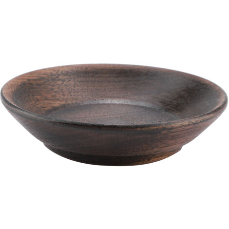 Plateau Rond en Bois pour Fruits Dessert Gâteau Plateau de Service Alimentaire (7.5cm) (1/5)