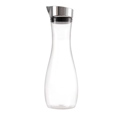 Bouteille à jus acrylique transparente 1,2L avec couvercle, pichet d'eau et cruche à jus (1/5)
