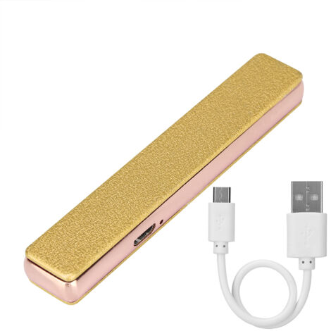 Allume-cigare USB rechargeable par câble électrique, briquet électronique doré (1/5)