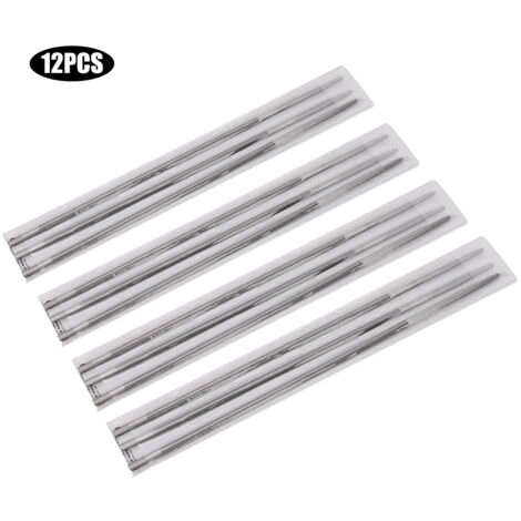 12 Pièces Lime Affûtage Scie à Chaîne Ronde 4mm 5/32 Pouce pour Travail du Bois