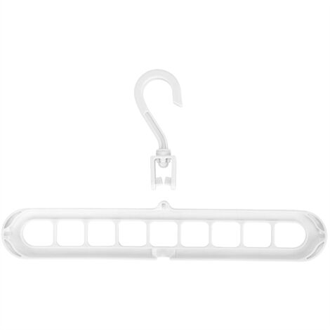 Portable Hanger 9 Holes Multifunctional Magic Hanger Space Saving White (1/5)