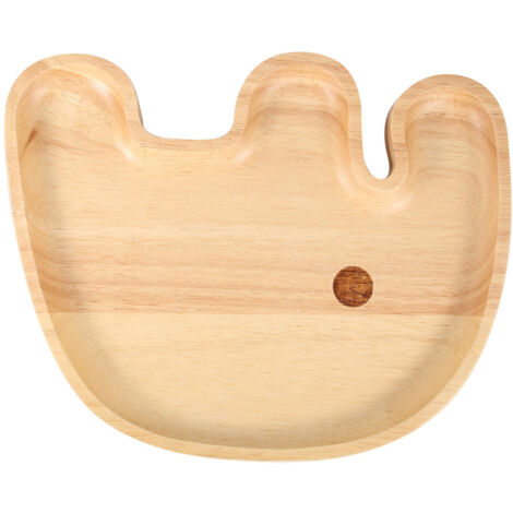 Assiette Enfant en Bois en Forme d'Éléphant, Plateau à Compartiments pour Repas - Décoration Cuisine Mignonne (1/5)