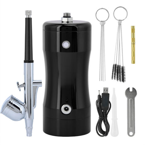 Kit de pistolet à air G12 avec pompe 0.3mm, mini réservoir 7CC et outils de nettoyage (Noir) (1/5)