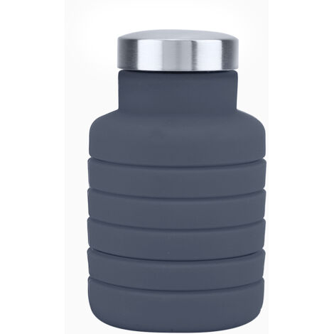 Gobelet pliable 500ML pour voyage, bureau et extérieur, bouteille d'eau portable (Noir) (1/5)