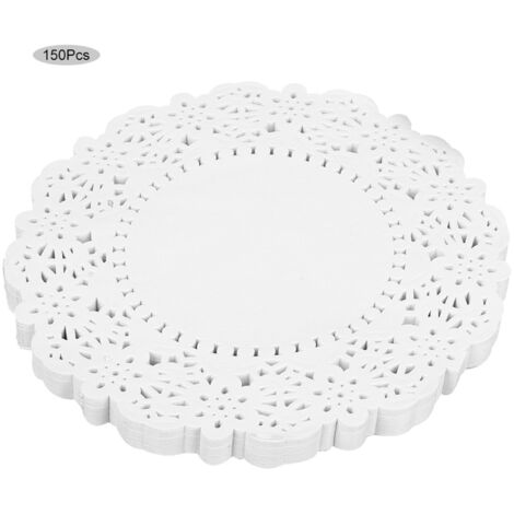 150 Pièces de Napperons en Dentelle Blanche Absorbante pour Cuisson et Pâtisserie (1/5)