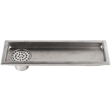 Drainage de sol de douche rectangulaire en acier inoxydable à grand débit (évacuation latérale) (1/5)