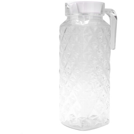 Pichet à Jus en Acrylique Diamant 1,1L Transparent - Récipient à Boissons pour Cuisine (1/5)