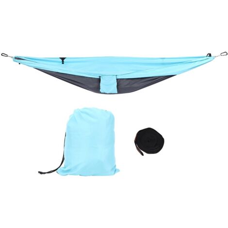 Hamac suspendu portable bleu gris pour camping, jardin, terrasse et extérieur (1/5)