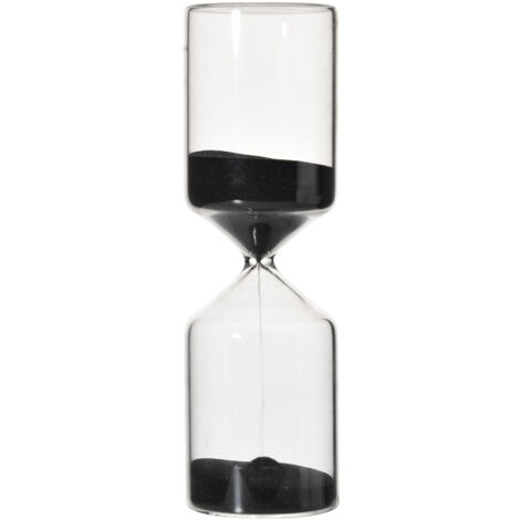 Sablier de 30 Minutes Forme Cylindrique - Décoration Maison ou Cadeau d'Anniversaire en Verre Noir (1/5)