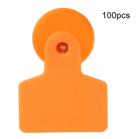 Étiquettes d'oreille numérotées pour bétail, 100 pièces, marqueur pour porcs, vaches, moutons, accessoire d'élevage, orange, 48x40mm