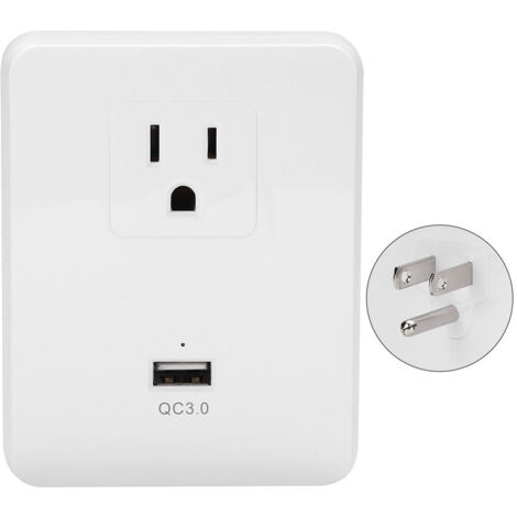 Prise murale intelligente avec protection contre les surtensions et port USB, pour maison, prise américaine 125V (1/5)