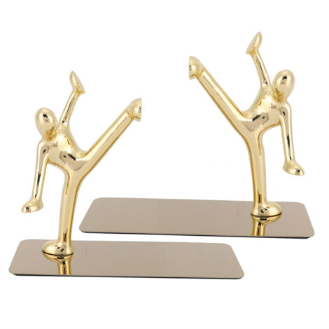 1 Paire de Porte-Livres en Acier Inoxydable Forme Homme Kung Fu, Décor de Table pour Maison et École (1/5)