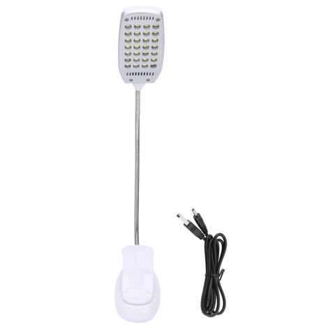 Lampe de bureau à clip 28 LED, rotatable à 360°, haute luminosité pour la protection des yeux