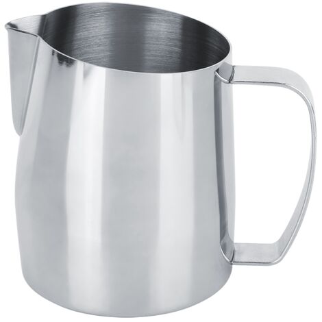 Mousseur à lait inox 400ml pour cappuccino et latte art, idéal pour café maison. (1/5)
