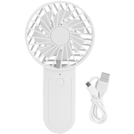 Ventilateur de Poche Mini avec Crochet Télescopique, USB Rechargeable pour Voyage Bureau Maison Blanc (1/5)