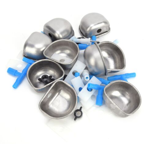 10 Pièces Abreuvoir en Acier Inoxydable pour Lapins, Bol d'Eau et Accessoires d'Alimentation pour Renards et Martres (Raccord en T) (1/5)
