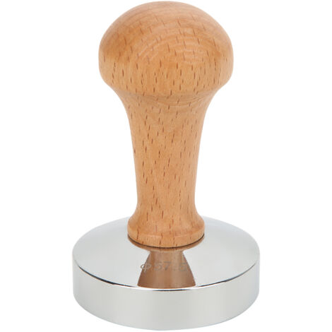 Tasseur à Café en Acier Inoxydable 57,5mm avec Manche en Bois - Accessoire Machine à Café (1/5)