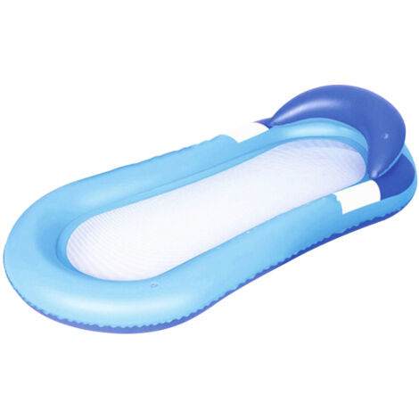 Chaise flottante gonflable bleue pour piscine, radeau individuel, fauteuil de détente aquatique pour adultes (1/5)