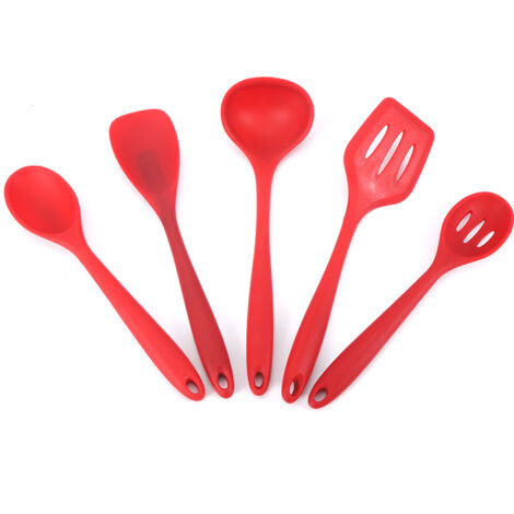 5 pièces Spatule en Silicone Résistante à la Chaleur pour Cuisine Pâtisserie (1/5)