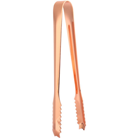 Pinces à glaçons en acier inoxydable avec embout dentelé pour usage domestique, bar, restaurant - Plaqué cuivre (1/5)
