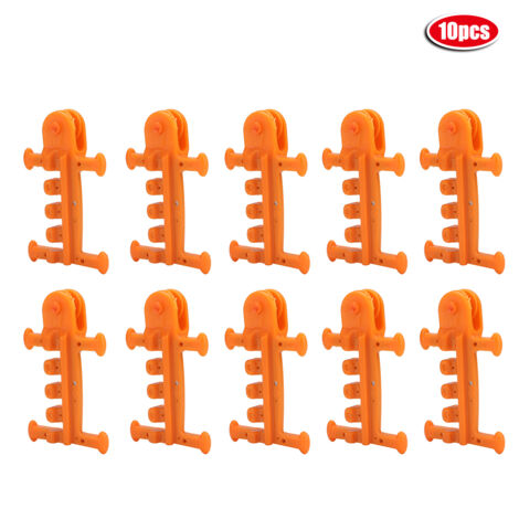 10 pièces Kit d'Accessoires de Serre Poulies Orange pour Fixation et Ventilation Anti-Renversement (1/5)