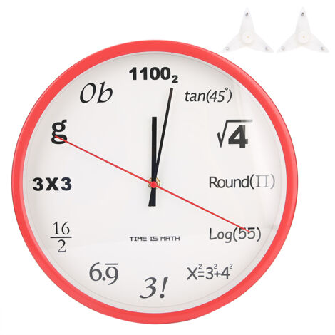 Horloge murale design mathématique moderne pour salon et chambre, décoration contemporaine à quartz (1/5)