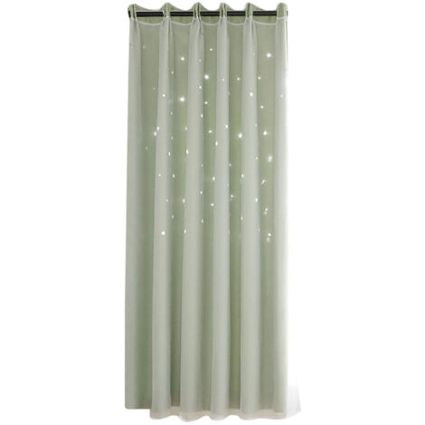 Voile Étoile Ajourée pour Fenêtre - Rideau Tulle Décoratif Salon Chambre Verte (1/5)