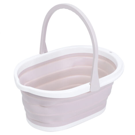 Seau à Eau Pliable et Portable pour Serpillière, Nettoyage Maison et Salle de Bain, Rose Clair (1/5)