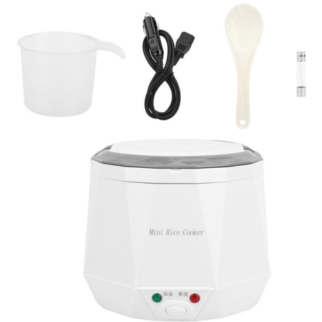 Mini Cuiseur à Riz Électrique 1.6L Portable pour Voiture 12V - Blanc (1/5)