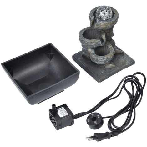 Fontaine de bureau en résine élégante avec boule lumineuse, décoration de paysage pour table - 220V prise EU (1/5)