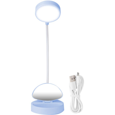 Lampe de bureau LED rechargeable USB, lumière de lecture mini pour étudiant, veilleuse bleue (1/5)