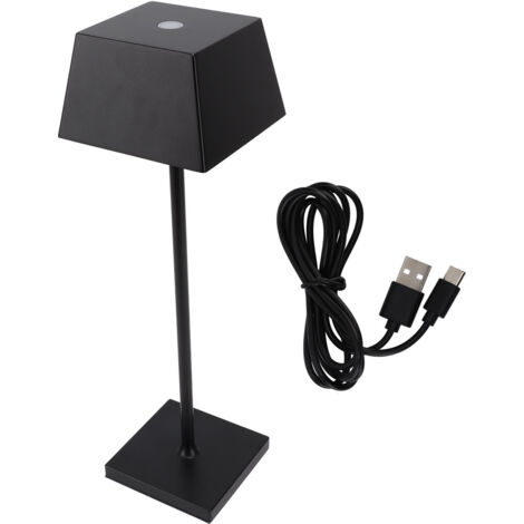 Lampe de Table LED Sans Fil Dimmable, Rechargeable USB, Style Vintage pour Chambre et Chevet, Noir (1/5)