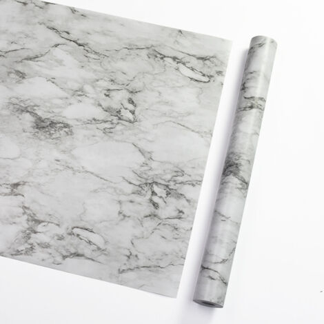 Papier peint adhésif marbre blanc imperméable pour décoration murale (1/5)