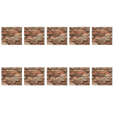 10 Autocollants Mural Adhésifs Papier Peint Brique Imitation Imperméable Décoration Maison (1/5)