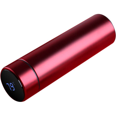 Gourde Isotherme 500ml Acier Inoxydable 304 Fond Silicone Anti-Dérapant Portable pour Usage Quotidien Rouge (1/5)