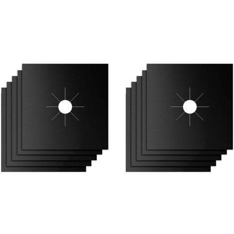10 pièces Housse de Protection pour Cuisinière à Gaz en Fibre de Verre, Imperméable et Réutilisable, Résistante à la Chaleur, Épaisseur 0,2 mm, Noir (1/5)