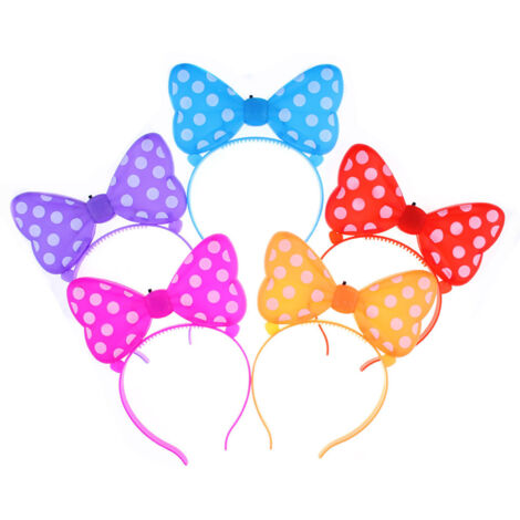 12 Pièces Bandeau Cheveux Lumières LED Plastique Arc Brillant pour Fêtes Discothèque Cosplay Couleurs Assorties (1/5)