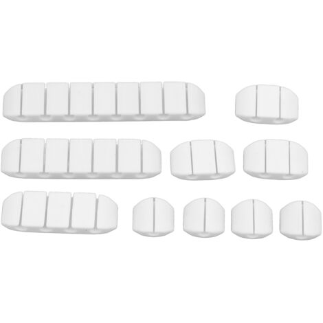 10 Pièces Clip de Fixation pour Câbles de Données, Organisateur de Câbles pour Bureau, Voiture, Maison et Bureau, Blanc (1/5)