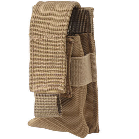 Sacoche Lampe Torche Nylon Imperméable, Accessoire Élégant pour Randonnée et Camping, Couleur Kaki (1/5)