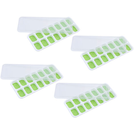 4 Plateaux à Glaçons Empilables, Intérieur Brillant, Facile à Utiliser, pour Fêtes à la Maison, Vert (1/5)