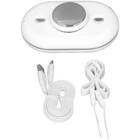 Ventilateur de cou portable USB, mini ventilateur de bureau avec support ajustable pour intérieur et extérieur, couleur blanche. (1/5)