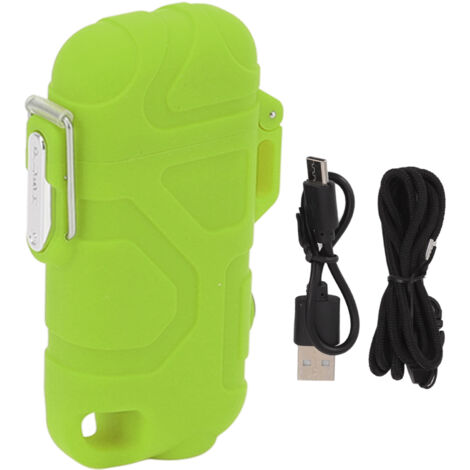 Double Arc Plasma Lighter - Rechargeable USB, Windproof, Waterproof, with Adjustable 3-Level Flashlight (Green) (1/5)