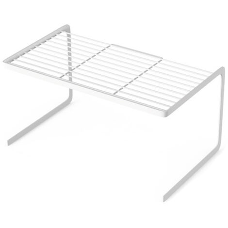 Égouttoir à Vaisselle Blanc en Acier Carbone, Rangement de Cuisine Empilable et Polyvalent pour Assiettes et Bols, Dimensions 28x21x19.5cm (1/5)