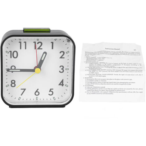 Réveil Rétro Noir Silencieux avec Snooze et Rétroéclairage - Design Minimaliste pour Chambre et Salon (1/5)