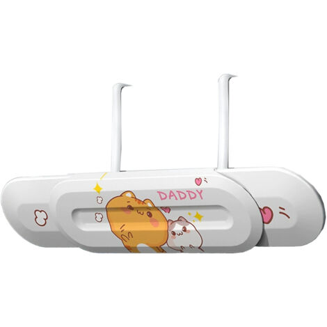 Déflecteur d'air universel ajustable 74-97cm pour climatisation, avec stickers chat - Aile de ventilation pare-brise anti-chaleur. (1/5)